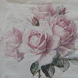 12610. Крупные розы на белом. 10 шт., 27 руб/шт
