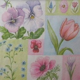 4165. Коллаж с цветочками. 5 шт., 16 руб/шт