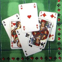 4377. Покер на зеленом. 5 шт., 9 руб/шт