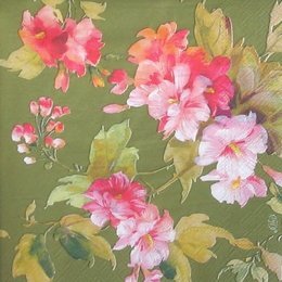 4406. Цветы на зеленом. 20 шт., 5,5 руб/шт