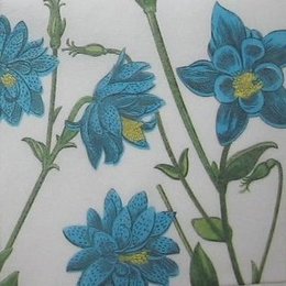 634. Синие цветы. Двухслойная, Букет