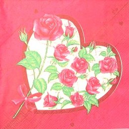 8336. Розы в сердце на бордо.