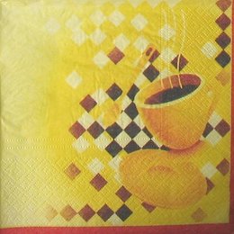 8994. Чашечка кофе на желтом