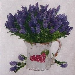 9438. Лаванда в кувшине. Двухслойная. 10 шт., 6 руб/шт
