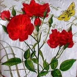 9583. Букет роз и бабочка