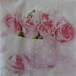 20258. Розовые розы в чашке. 10 шт., 22 руб/шт