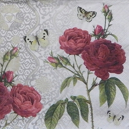 9806. Розы и бабочка. 5 шт., 12 руб/шт