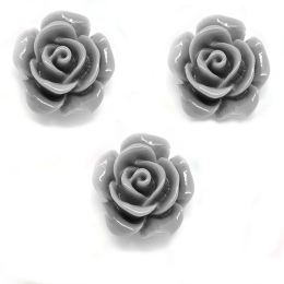 hm-1254. Кабошон Роза, цвет серый, 10 шт., 6 руб/шт