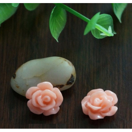 hm-1357. Кабошон Роза, цвет персиковый. 5 шт., 10 руб/шт