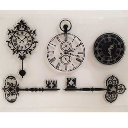 hm-1558. Набор силиконовых штампов Часы