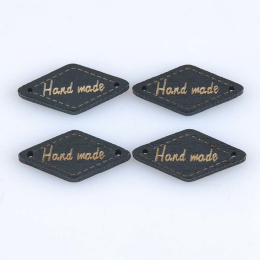 hm-2210. Табличка Handmade, ромб черная
